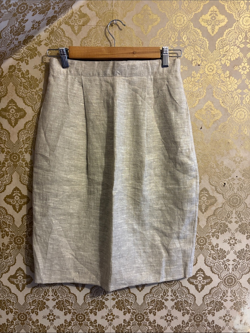 Vintage Talbots Oatmeal Linen Skirt
